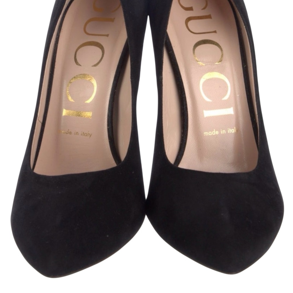 GUCCI Black Suede Almond Toe Stiletto Heel - Picture 6 of 8